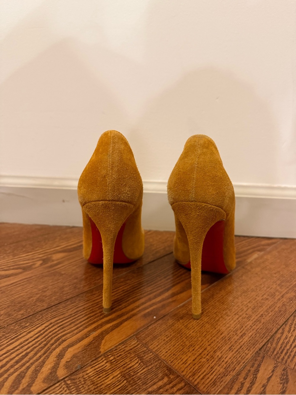 Christian Louboutin Mustard Suede Stiletto Pumps So Kate’s